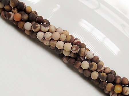 Zebra jasper, gemstone beads, frosted